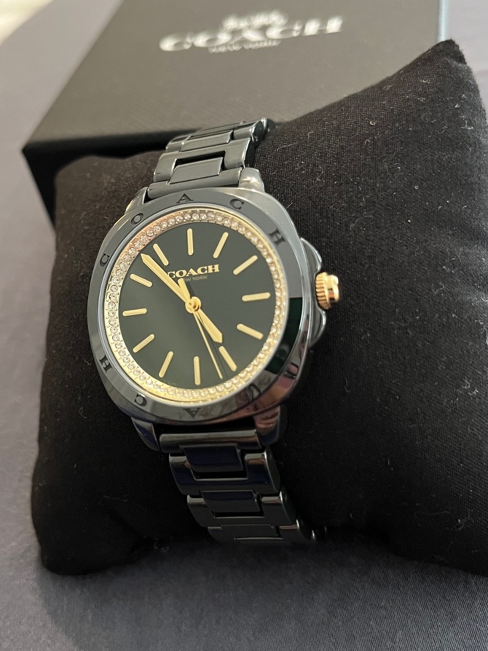 Coach Woman's Black Watch with Gold Accents - Never Worn